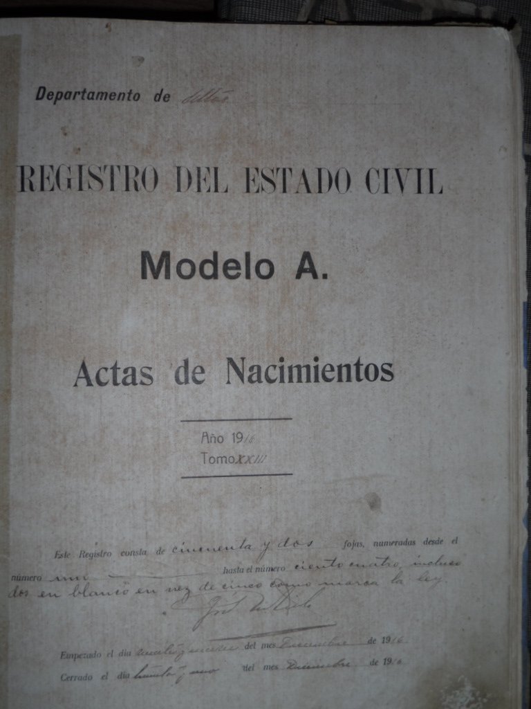 Standesamt Altos in Paraguay